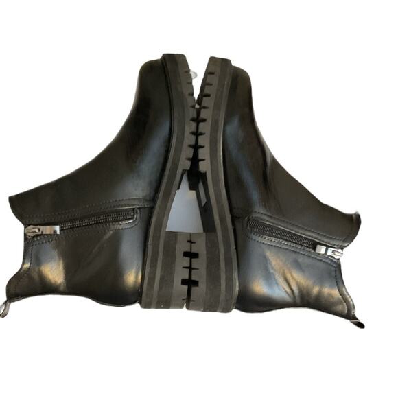 Shein Boots Women's Platform Sz 6.5M Black Ankle Side Zip Chunkly Rubber Sole - Picture 15 of 16